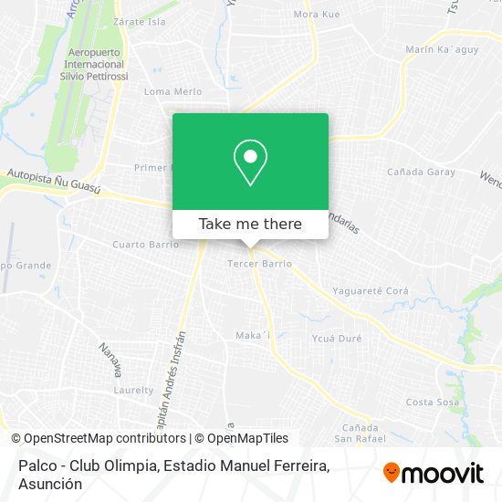 How to get to Palco - Club Olimpia, Estadio Manuel Ferreira in Luque by Bus?