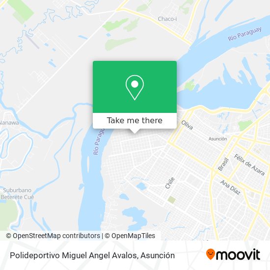Mapa de Polideportivo Miguel Angel Avalos