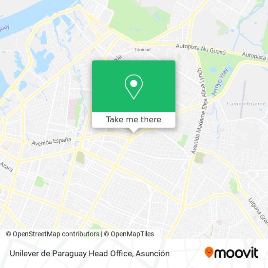 Unilever de Paraguay Head Office map