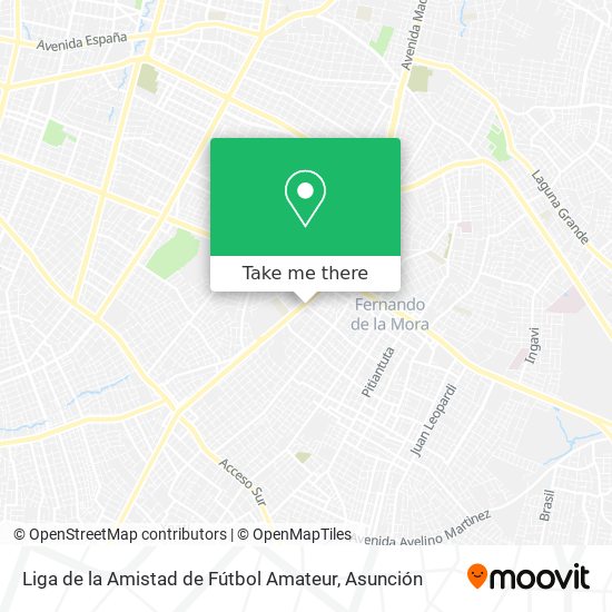 Liga de la Amistad de Fútbol Amateur map