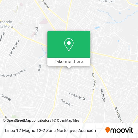 Mapa de Linea 12 Magno 12-2 Zona Norte Ipvu