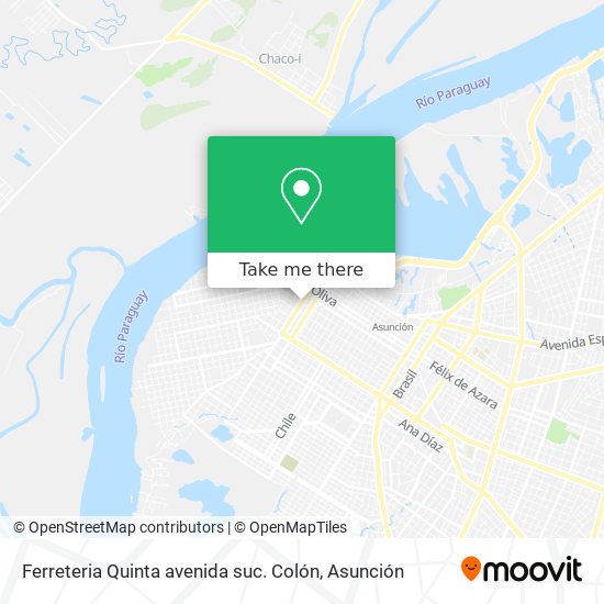 Mapa de Ferreteria Quinta avenida suc. Colón