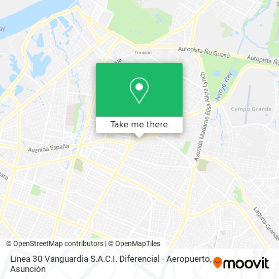 Mapa de Línea 30 Vanguardia S.A.C.I. Diferencial - Aeropuerto