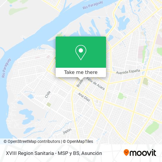 Mapa de XVIII Region Sanitaria - MSP y BS