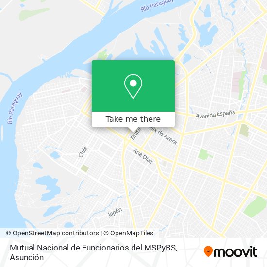 Mapa de Mutual Nacional de Funcionarios del MSPyBS