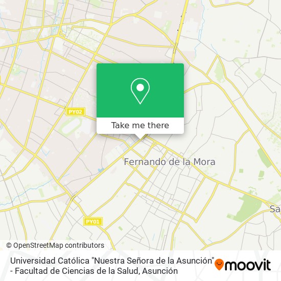 Universidad Católica "Nuestra Señora de la Asunción" - Facultad de Ciencias de la Salud map