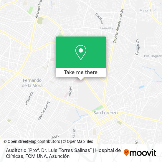 Auditorio "Prof. Dr. Luis Torres Salinas" | Hospital de Clínicas, FCM UNA map