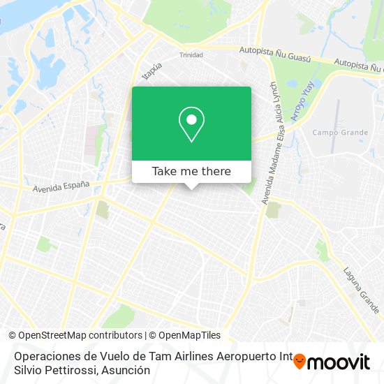 Operaciones de Vuelo de Tam Airlines Aeropuerto Int Silvio Pettirossi map