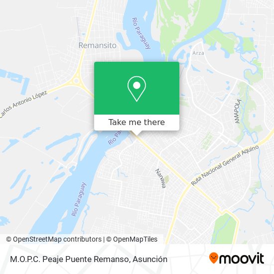 Mapa de M.O.P.C. Peaje Puente Remanso