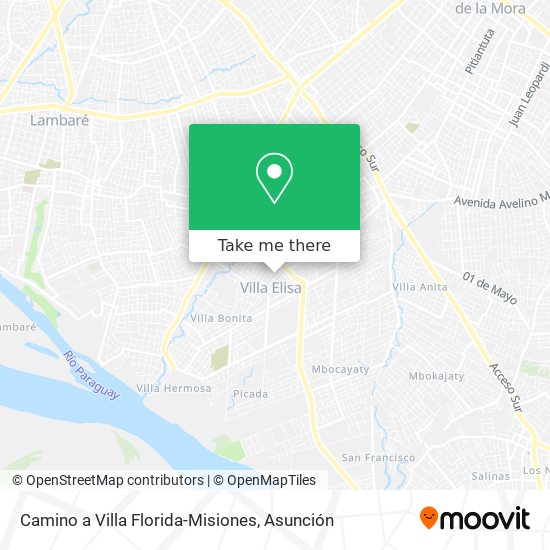 Camino a Villa Florida-Misiones map