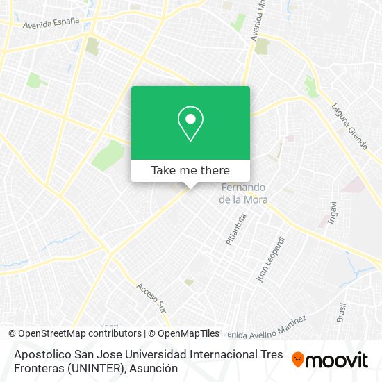 Apostolico San Jose Universidad Internacional Tres Fronteras (UNINTER) map