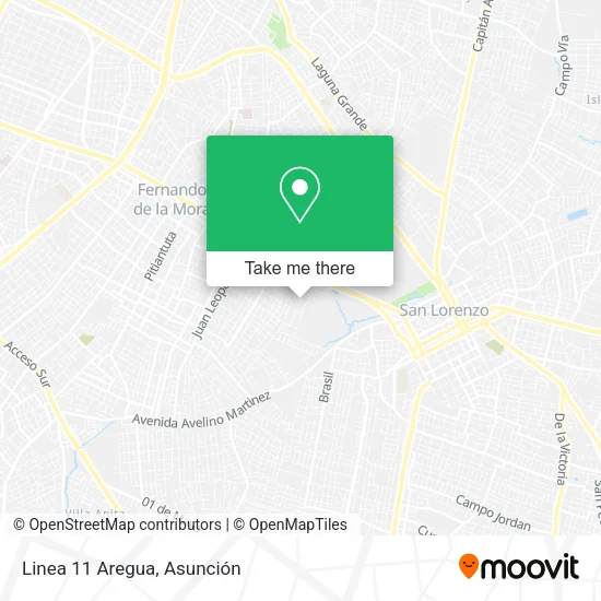Linea 11 Aregua map