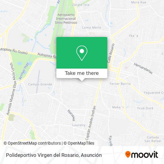 Mapa de Polideportivo Virgen del Rosario