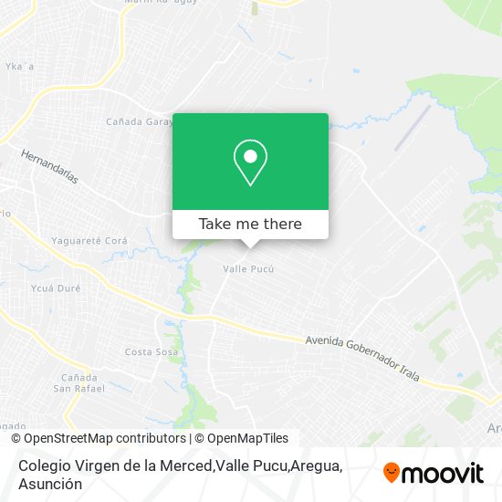 Colegio Virgen de la Merced,Valle Pucu,Aregua map