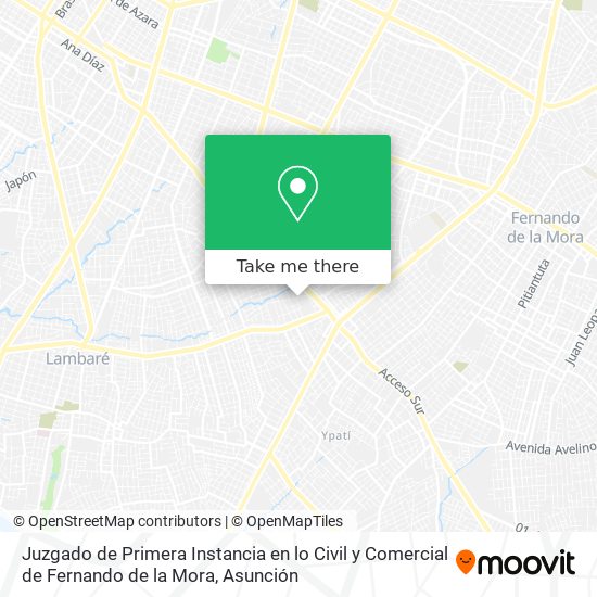 Juzgado de Primera Instancia en lo Civil y Comercial de Fernando de la Mora map