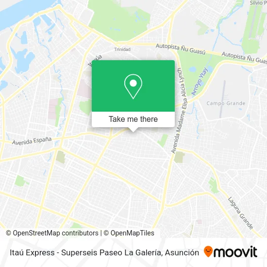 Itaú Express - Superseis Paseo La Galería map