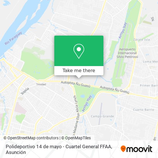 Mapa de Polideportivo 14 de mayo - Cuartel General FFAA