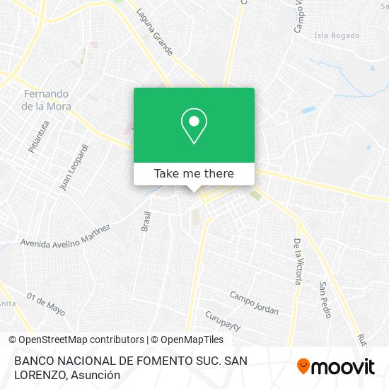 BANCO NACIONAL DE FOMENTO SUC. SAN LORENZO map