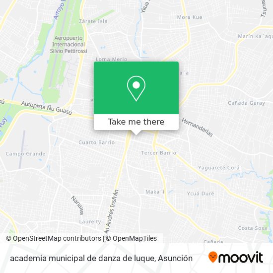 Mapa de academia municipal de danza de luque