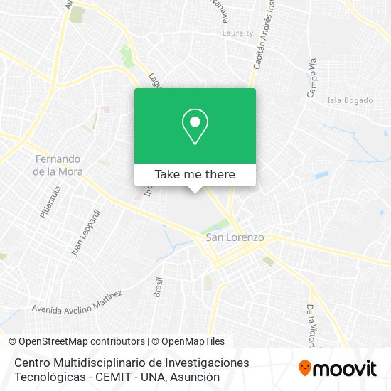 Mapa de Centro Multidisciplinario de Investigaciones Tecnológicas - CEMIT - UNA