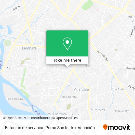 Estacion de servicios Puma San Isidro map