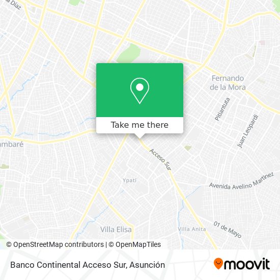 Banco Continental Acceso Sur map