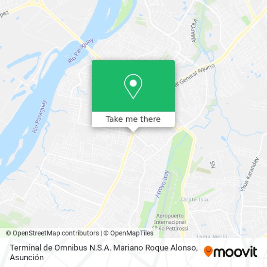 Terminal de Omnibus N.S.A. Mariano Roque Alonso map