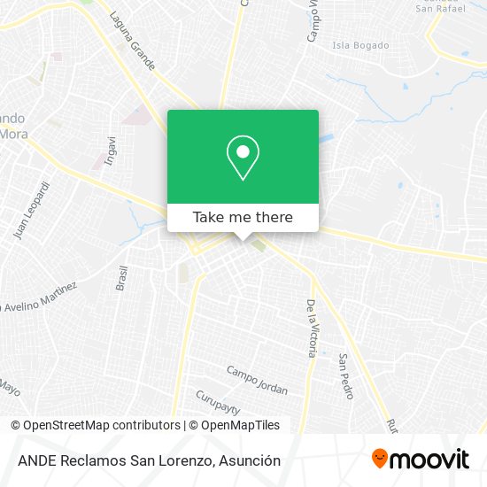 Mapa de ANDE Reclamos San Lorenzo
