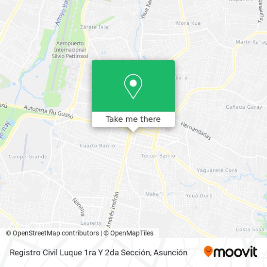 Mapa de Registro Civil Luque 1ra Y 2da Sección