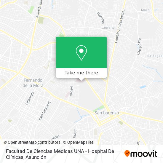 Facultad De Ciencias Medicas UNA - Hospital De Clínicas map