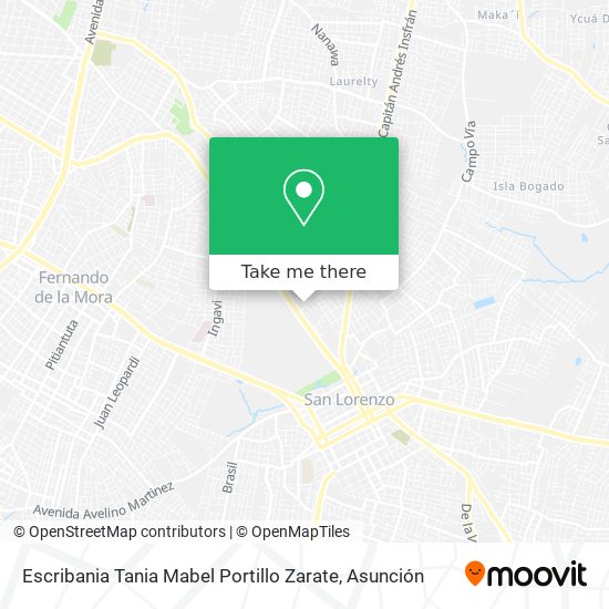 Mapa de Escribania Tania Mabel Portillo Zarate