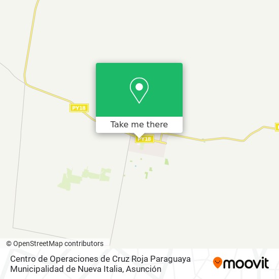 Mapa de Centro de Operaciones de   Cruz Roja Paraguaya Municipalidad de Nueva Italia