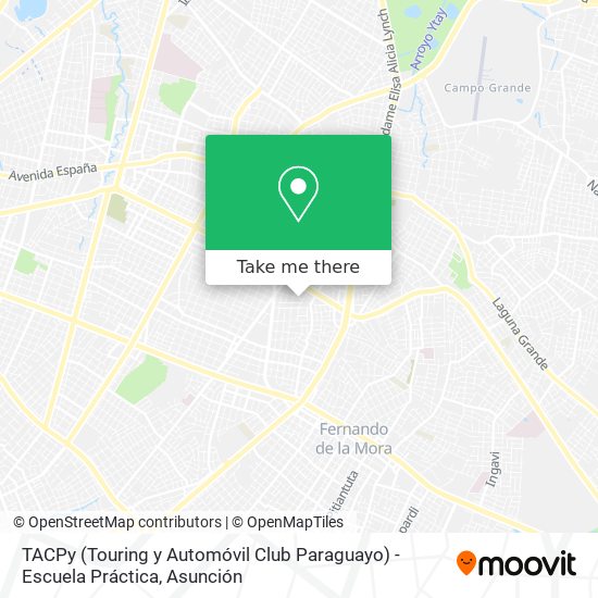 Mapa de TACPy (Touring y Automóvil Club Paraguayo) - Escuela Práctica