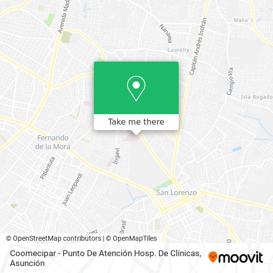 Mapa de Coomecipar - Punto De Atención Hosp. De Clínicas