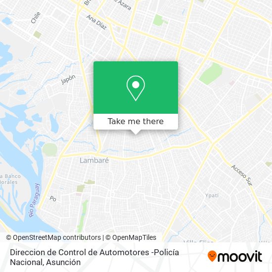 Direccion de Control de Automotores -Policía Nacional map