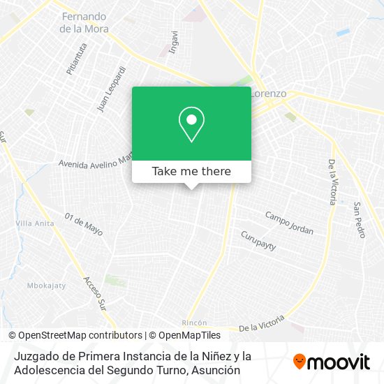 Juzgado de Primera Instancia de la Niñez y la Adolescencia del Segundo Turno map