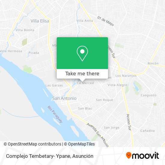 Mapa de Complejo Tembetary- Ypane