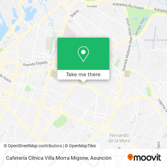 Cafetería Clínica Villa Morra Migone map