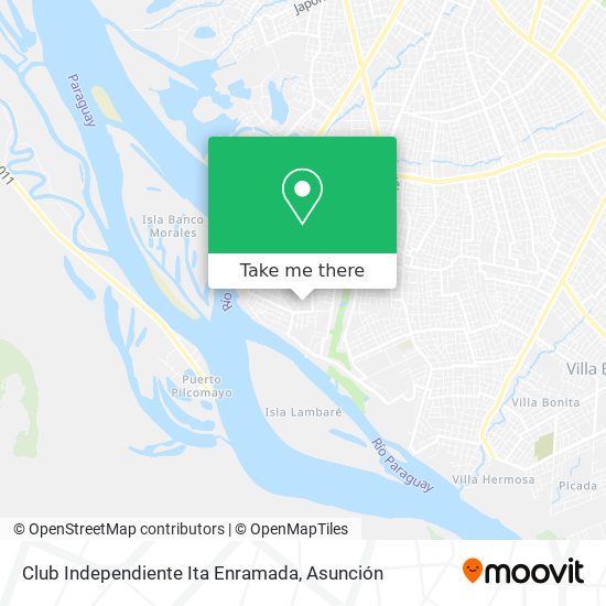 Club Independiente Ita Enramada map