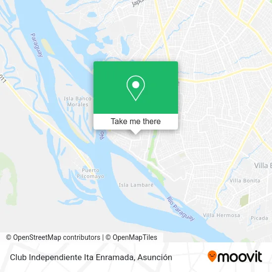 Club Independiente Ita Enramada map