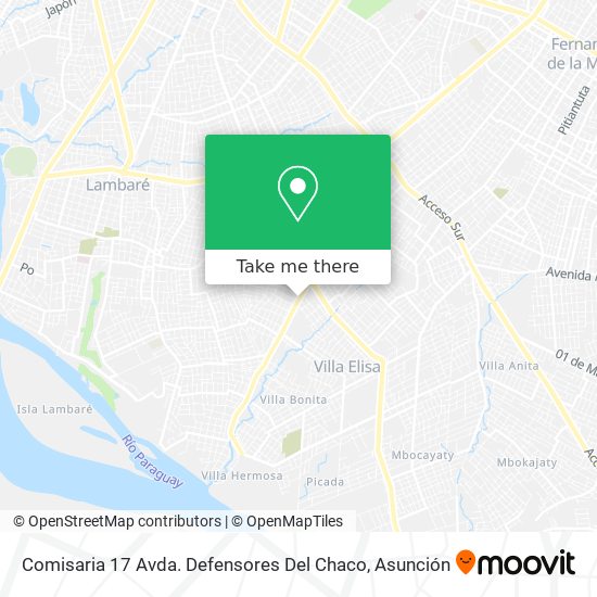 Mapa de Comisaria 17 Avda. Defensores Del Chaco