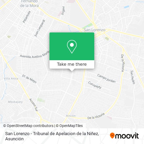 San Lorenzo - Tribunal de Apelacion de la Niñez map