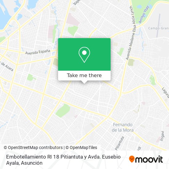 Mapa de Embotellamiento RI 18 Pitiantuta y Avda. Eusebio Ayala