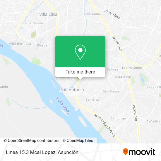 Linea  15.3 Mcal  Lopez map