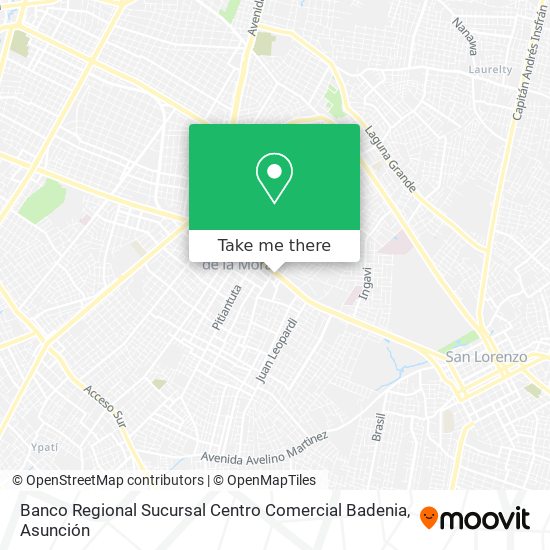 Mapa de Banco Regional Sucursal Centro Comercial Badenia