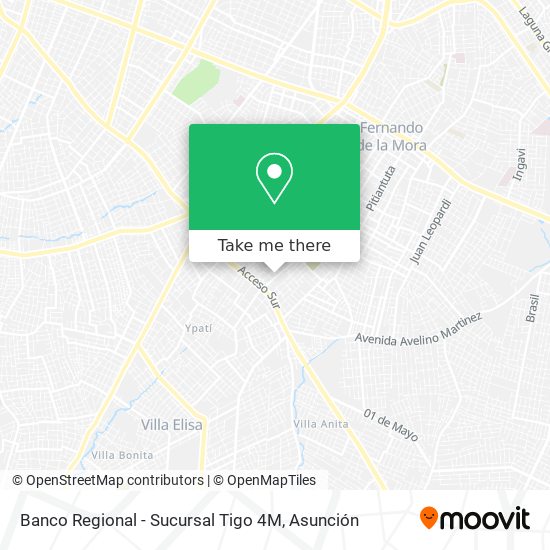 Banco Regional - Sucursal Tigo 4M map