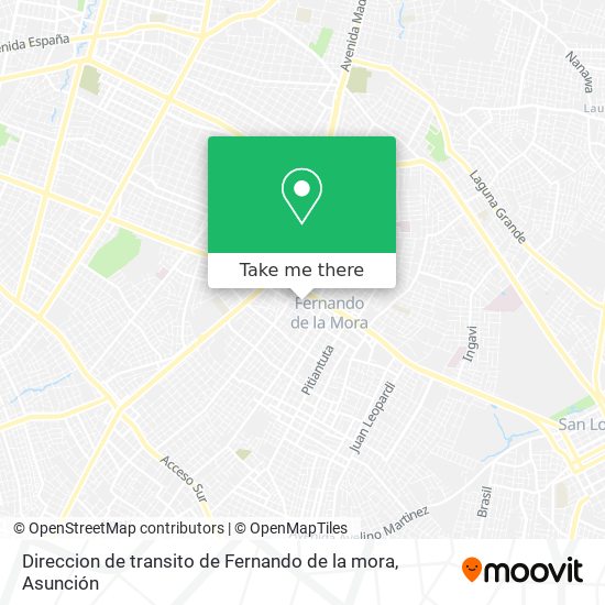 Mapa de Direccion de transito de Fernando de la mora