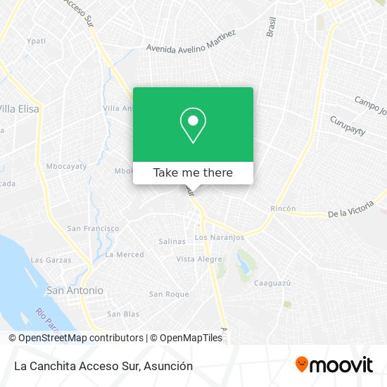 La Canchita Acceso Sur map