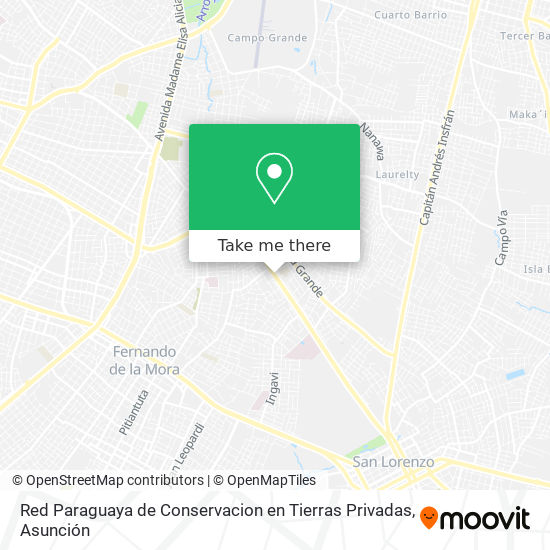 Mapa de Red Paraguaya de Conservacion en Tierras Privadas