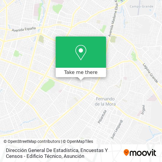 Mapa de Dirección General De Estadística, Encuestas Y Censos - Edificio Técnico